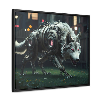 Cyber Wolf Sentinel - Gallery Canvas Wraps, Horizontal Frame