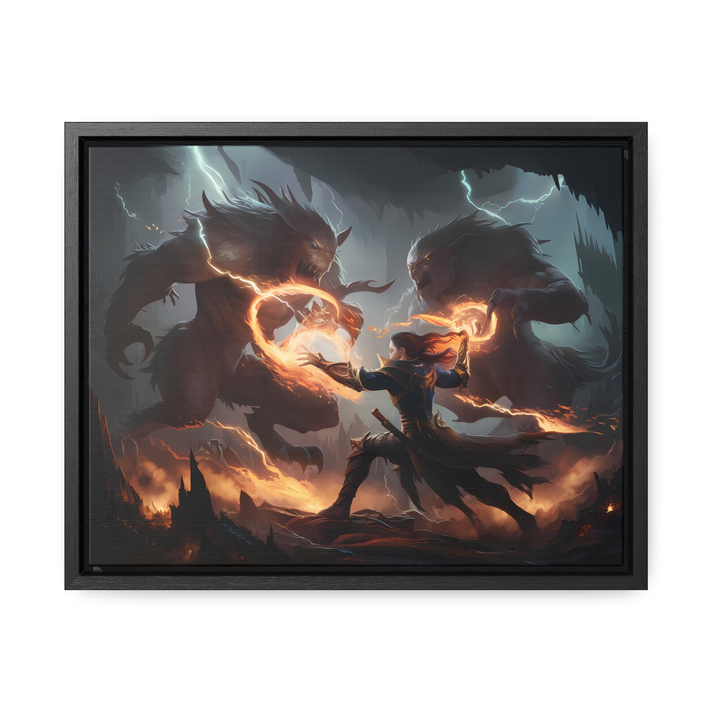 Duel of Thunder and Flame - Gallery Canvas Wraps, Horizontal Frame