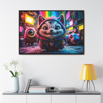 Cyberpunk Alley Cat Adventures - Gallery Canvas Wraps, Horizontal Frame