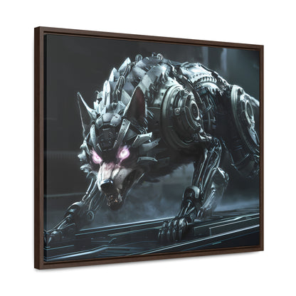 Cybernetic Alpha Wolf - Gallery Canvas Wraps, Horizontal Frame