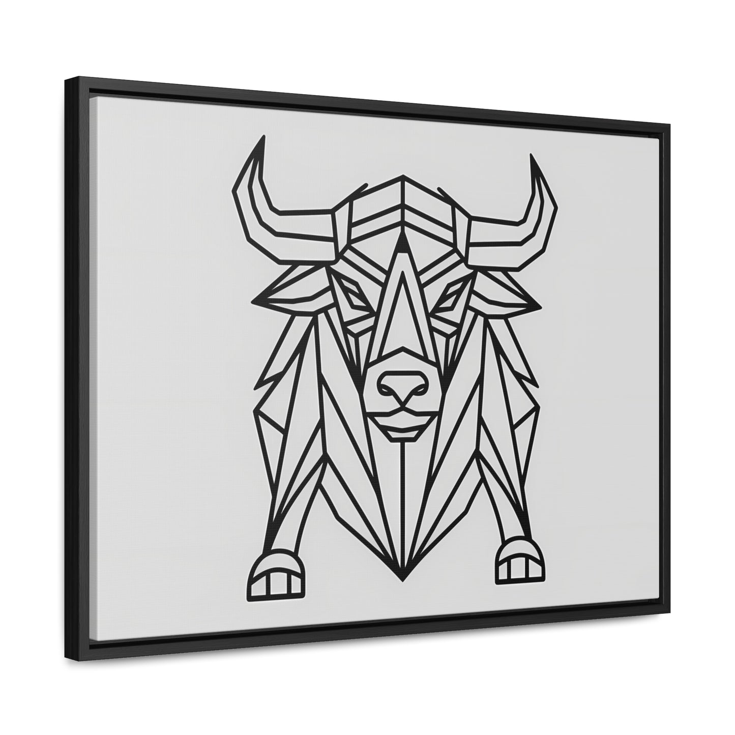 Geometric Bull - Gallery Canvas Wraps, Horizontal Frame