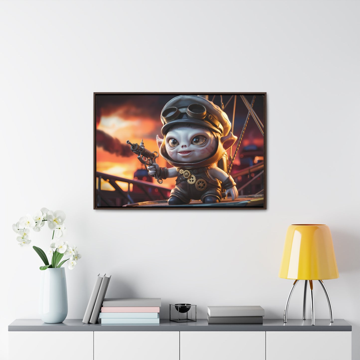 Steampunk Goblin Commander at Dusk - Gallery Canvas Wraps, Horizontal Frame