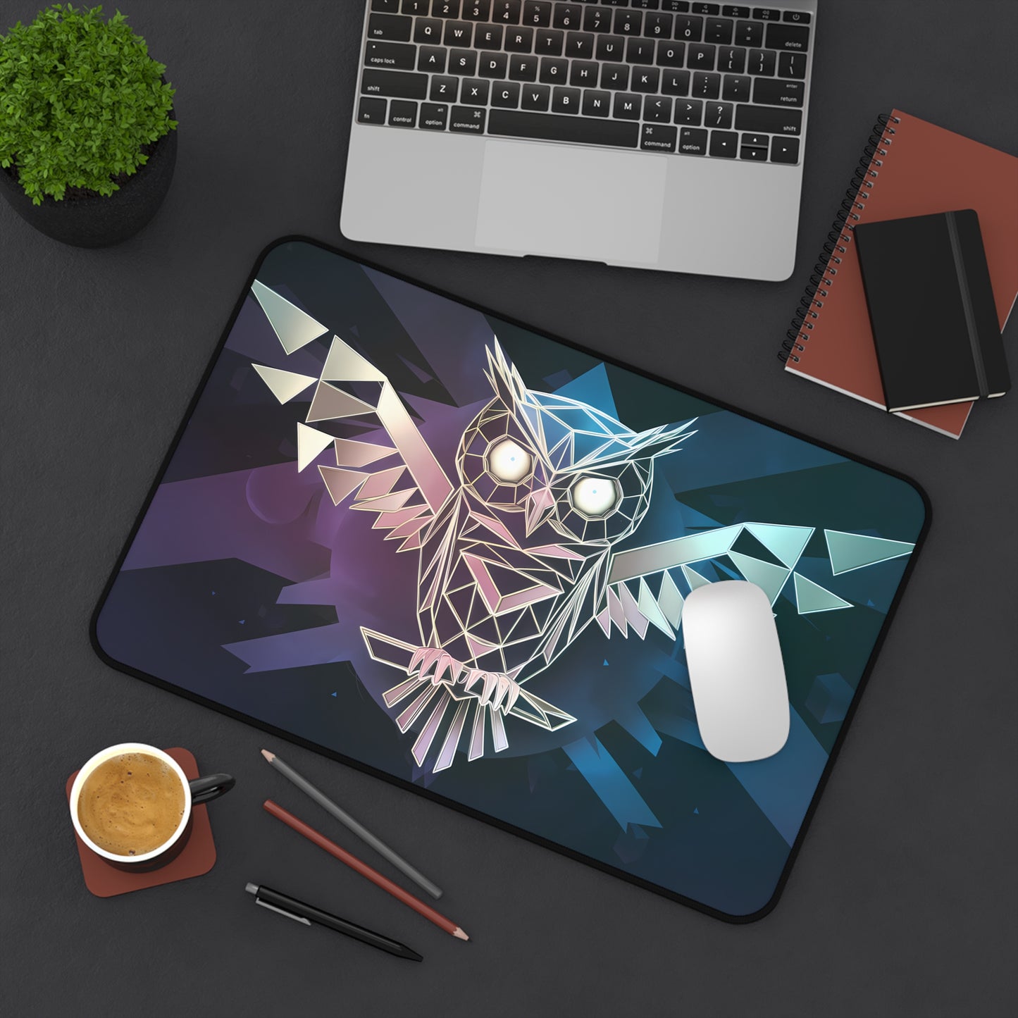 Geometric Owl of Illumination - Desk Mat