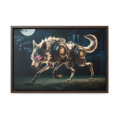 Cyberwolf Under the Moon - Gallery Canvas Wraps, Horizontal Frame