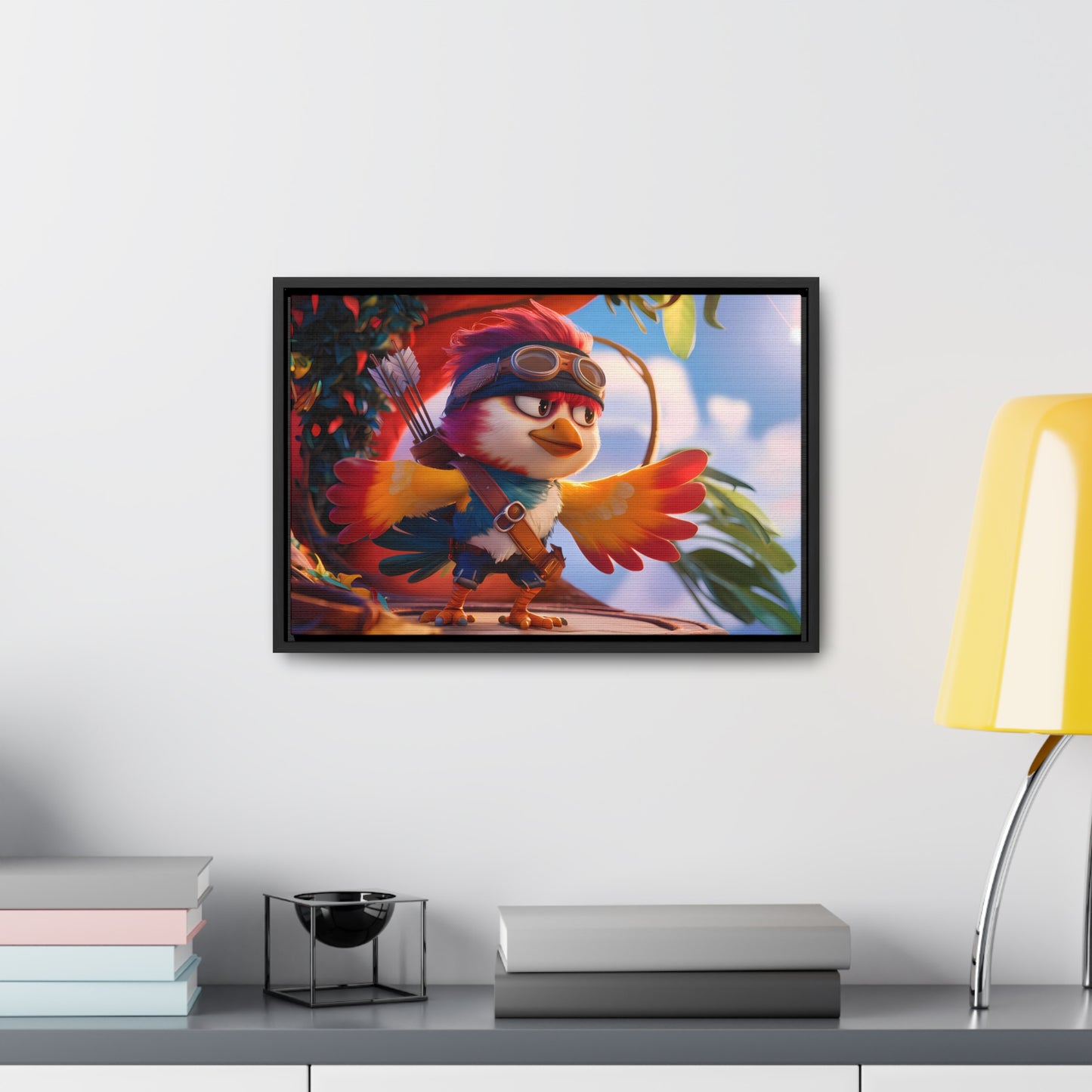 "Feathered Adventurer: The Brave Bird Archer" - Gallery Canvas Wraps, Horizontal Frame