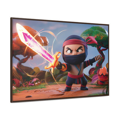 Ninja's Radiant Blade Adventure - Gallery Canvas Wraps, Horizontal Frame