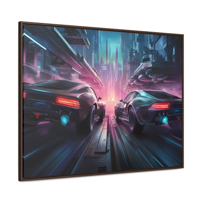 Neon Horizon: Velocity Clash - Gallery Canvas Wraps, Horizontal Frame