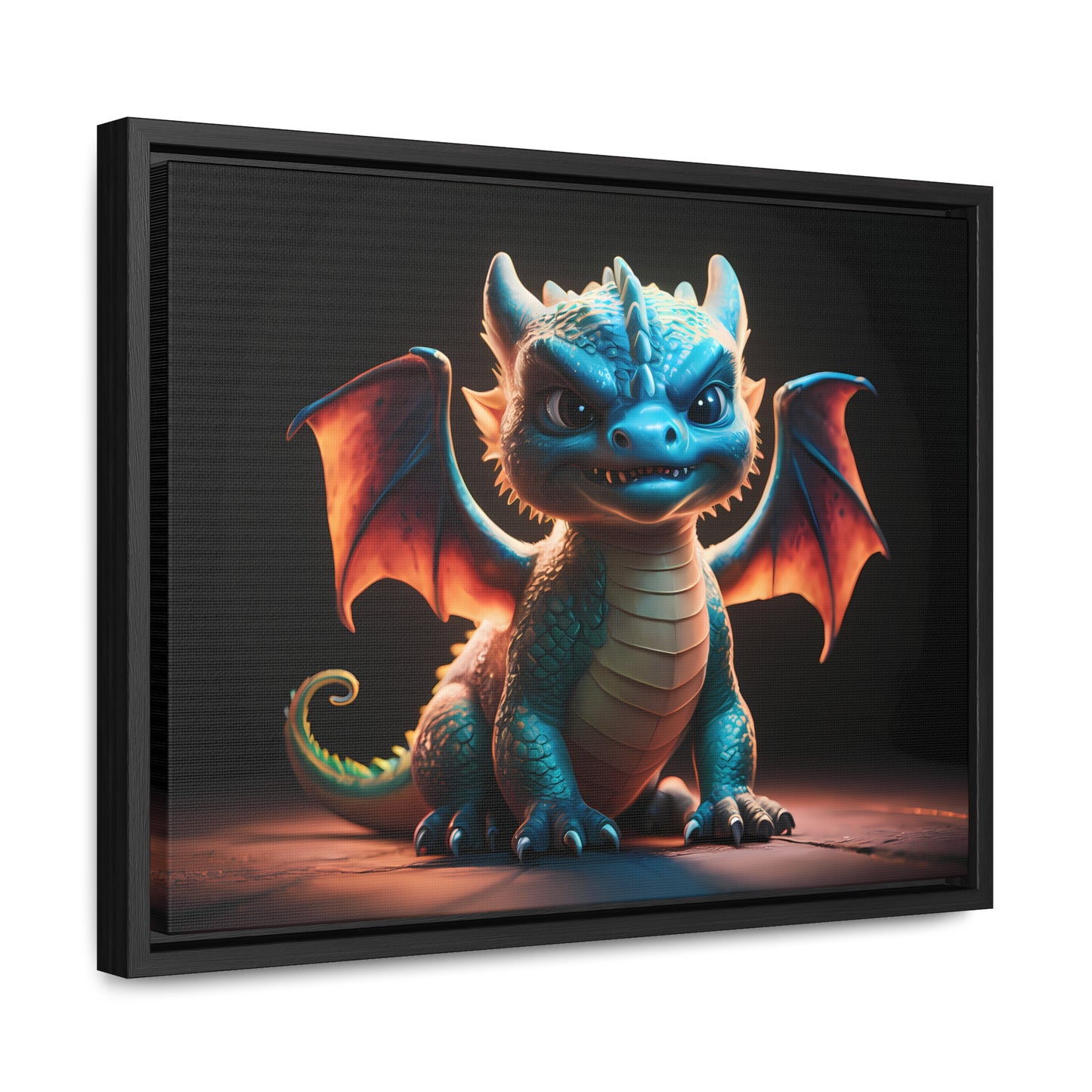 Fierce Baby Dragon Guardian - Gallery Canvas Wraps, Horizontal Frame