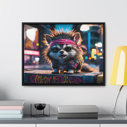 Rebel Pup on the Streets - Gallery Canvas Wraps, Horizontal Frame