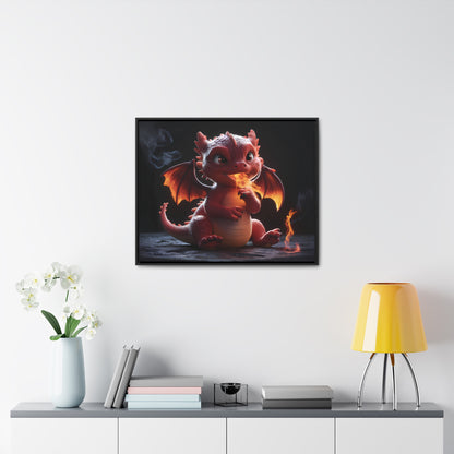 "Baby Dragon's First Flame" - Gallery Canvas Wraps, Horizontal Frame