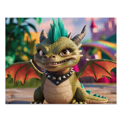 "Punk Dragon's Mischievous Smile" - Jigsaw Puzzle (30, 110, 252, 500,1000-Piece)