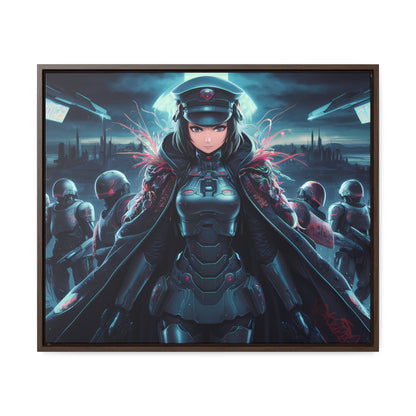 Cybernetic Enforcer: Rise of the Neon Syndicate - Gallery Canvas Wraps, Horizontal Frame