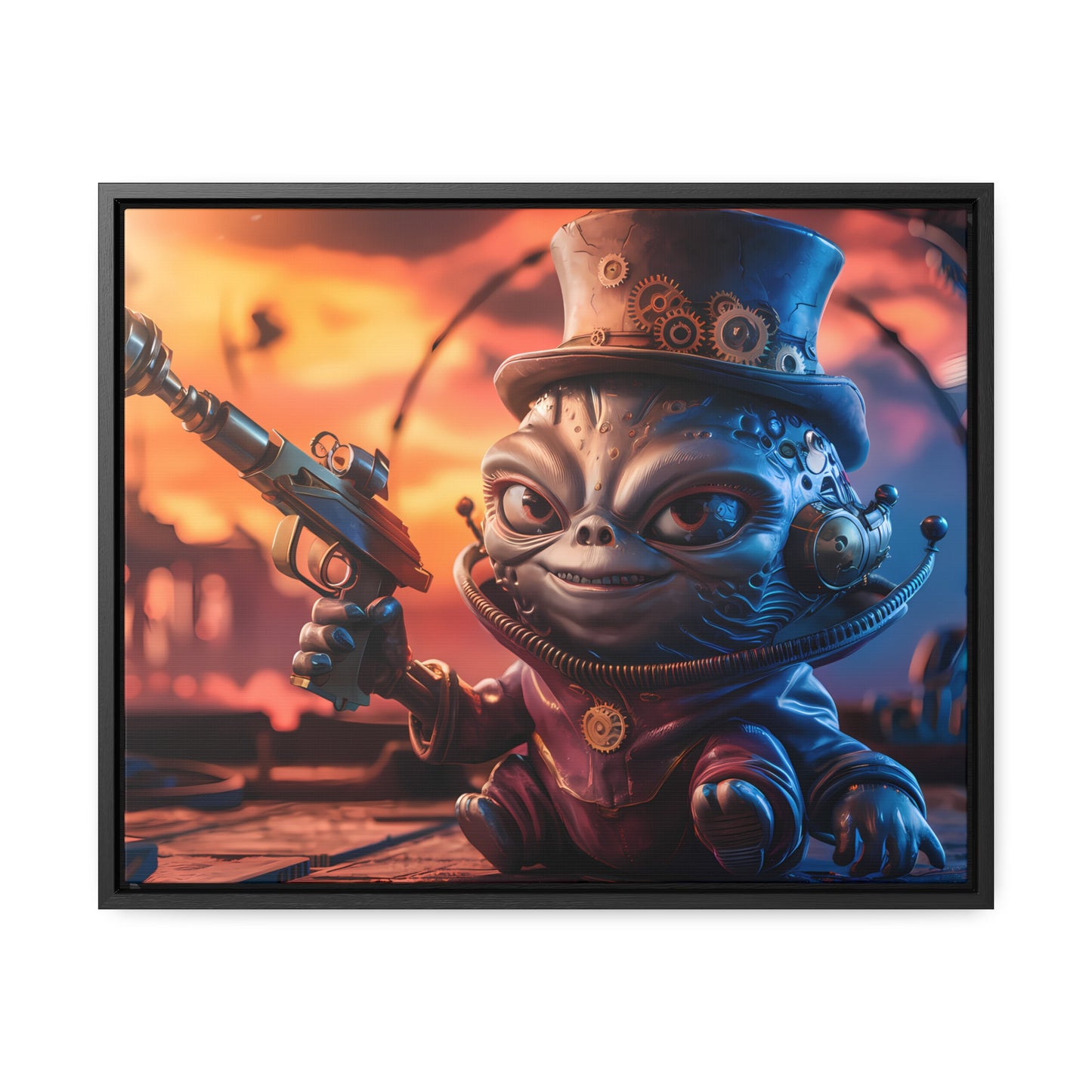 "Clockwork Gunslinger at Dusk" - Gallery Canvas Wraps, Horizontal Frame