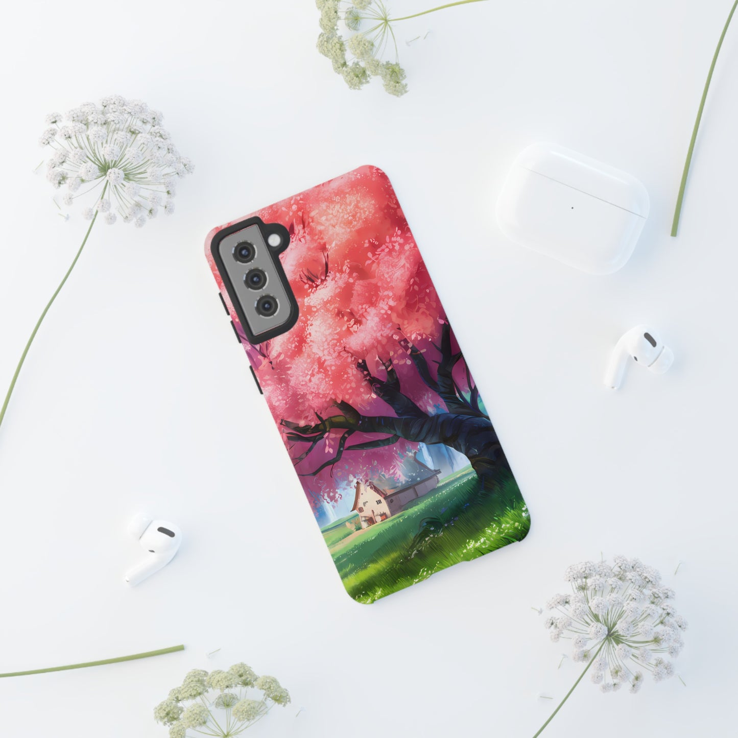 Idyllic Cherry Blossom and a Hut - Smartphone Tough Cases