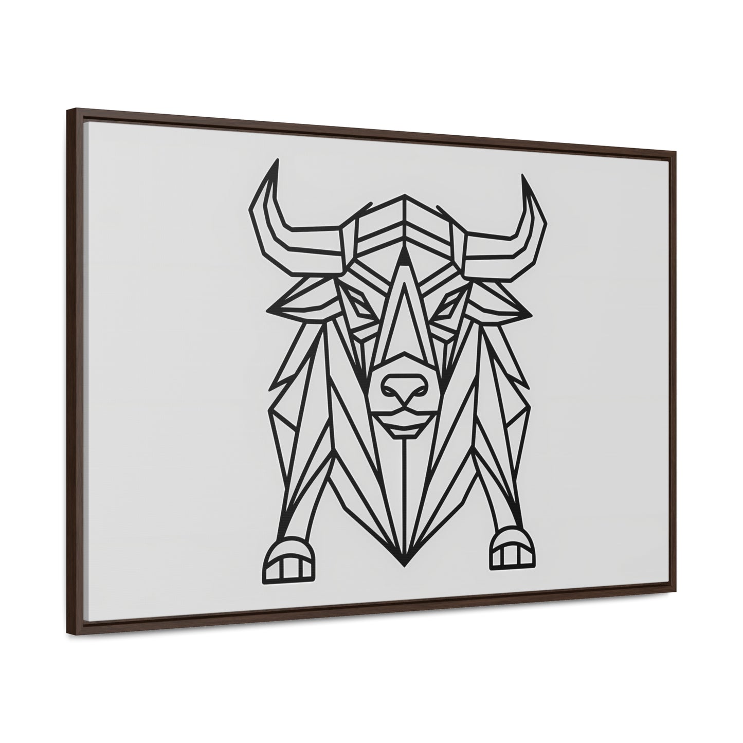 Geometric Bull - Gallery Canvas Wraps, Horizontal Frame