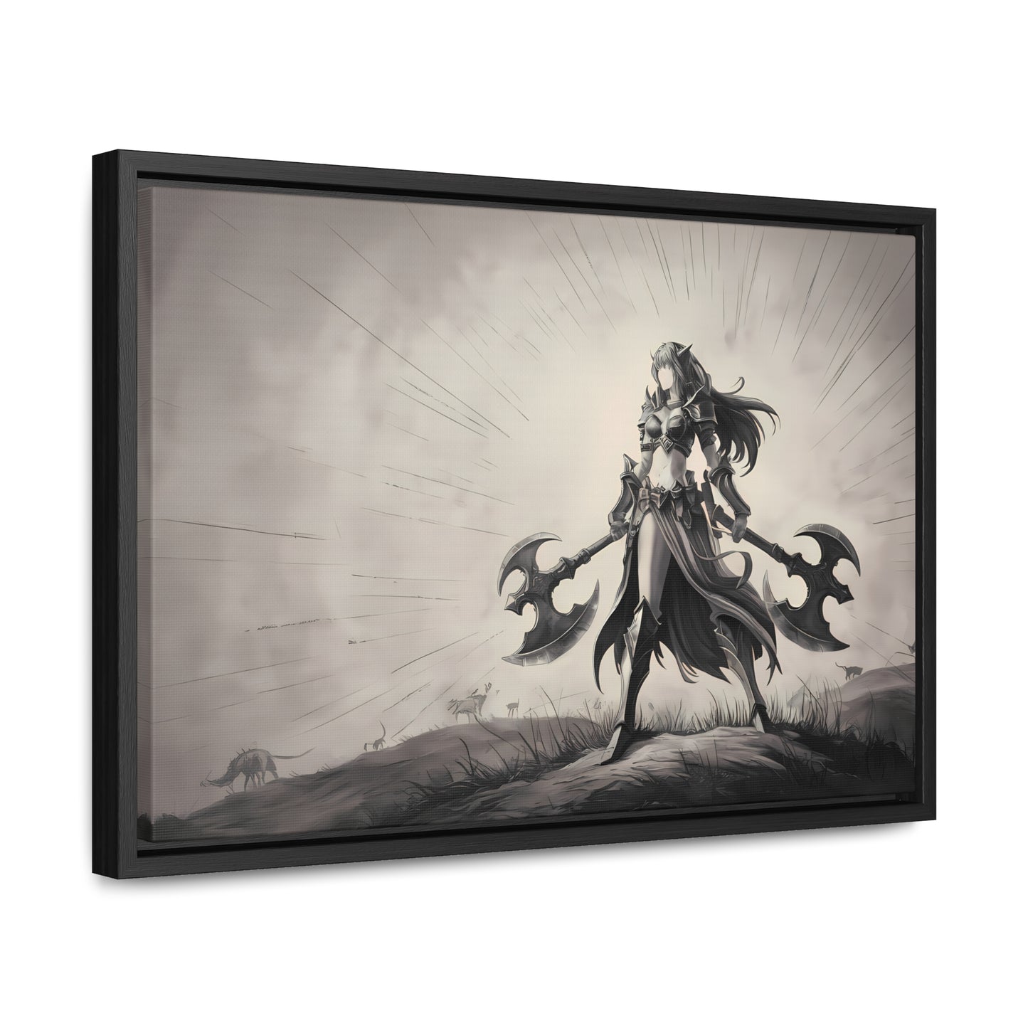 Warrior of the Twilight Plains - Gallery Canvas Wraps, Horizontal Frame