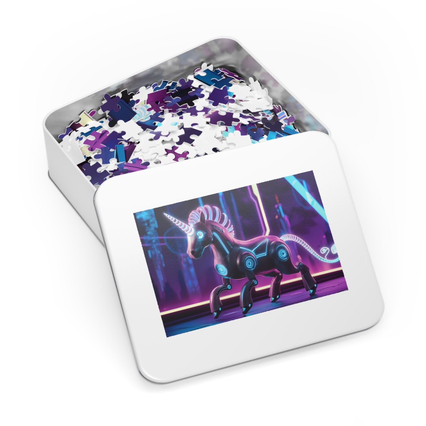 Neon Cyber Unicorn - Jigsaw Puzzle (30, 110, 252, 500,1000-Piece)