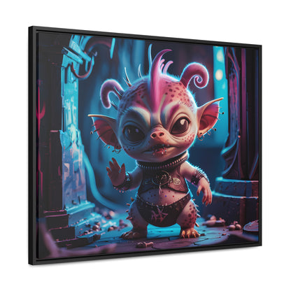 "Punk Goblin in Neon Alley" - Gallery Canvas Wraps, Horizontal Frame