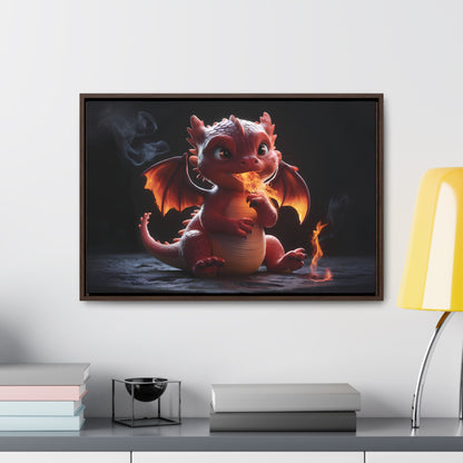 "Baby Dragon's First Flame" - Gallery Canvas Wraps, Horizontal Frame