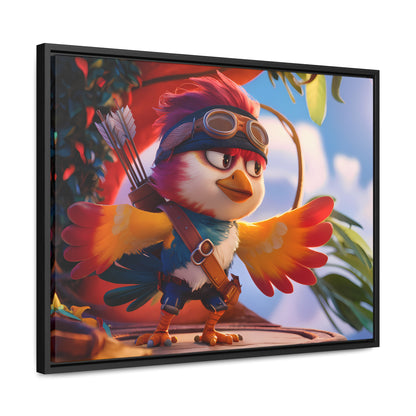 "Feathered Adventurer: The Brave Bird Archer" - Gallery Canvas Wraps, Horizontal Frame