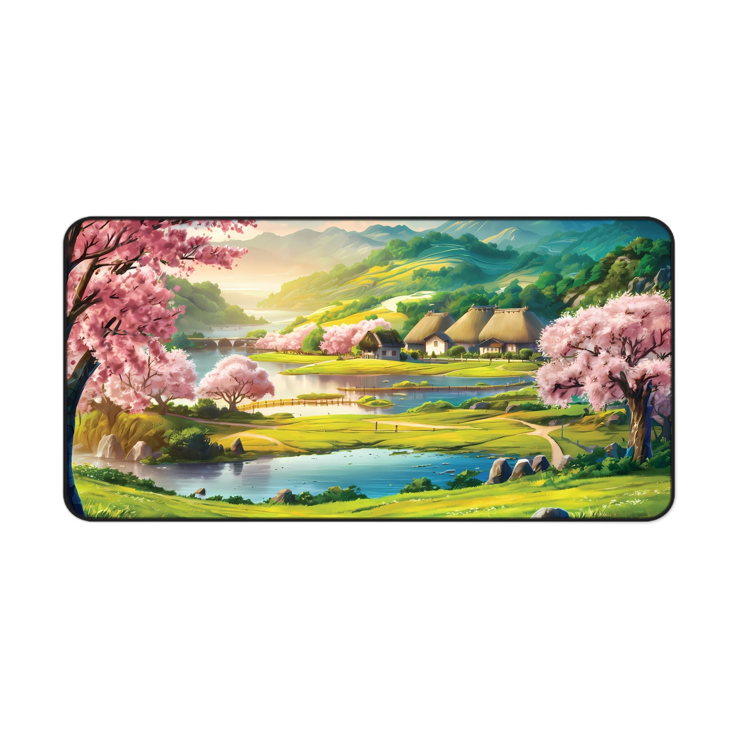 Idyllic Anime Village - Desk Mat