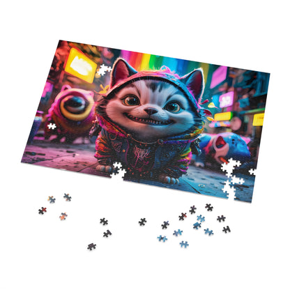 Neon Alley Cat Caper - Jigsaw Puzzle (30, 110, 252, 500,1000-Piece)