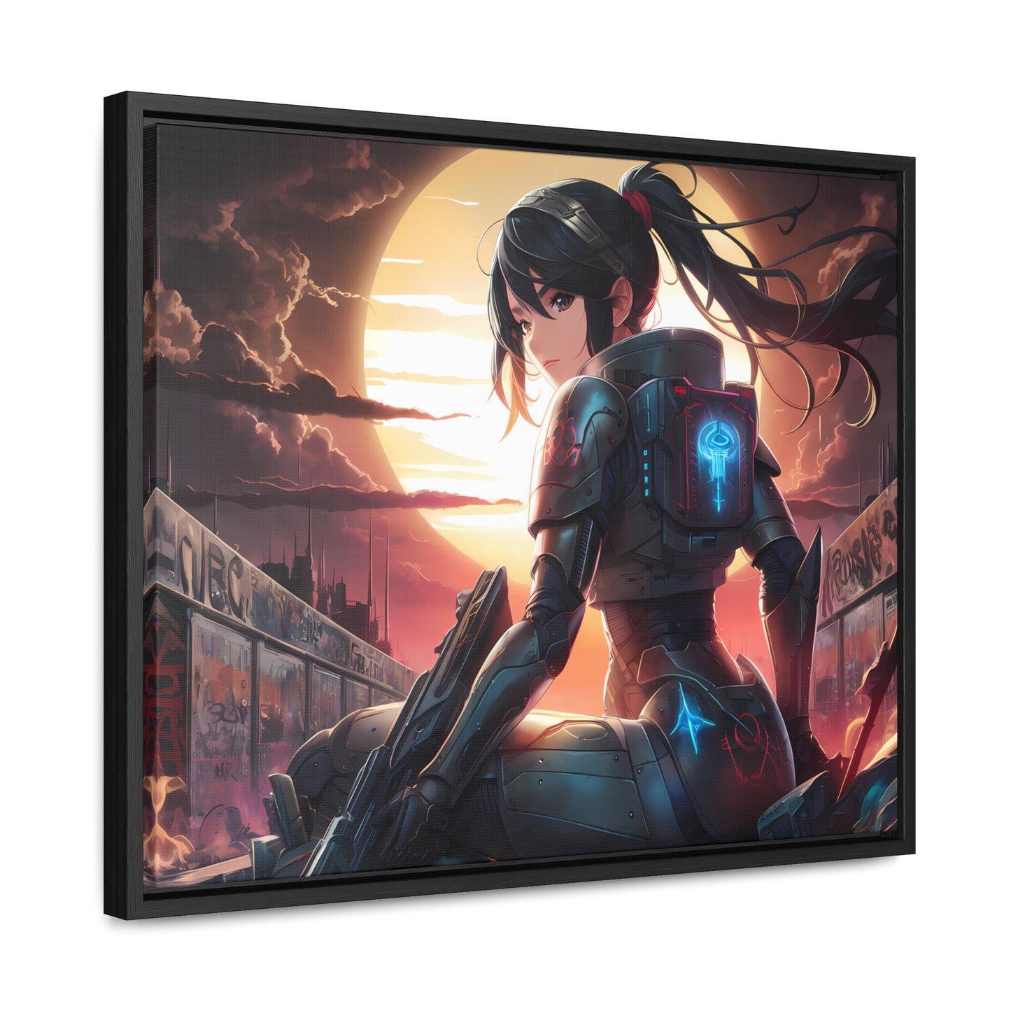 "Sunset Sentinel" - Gallery Canvas Wraps, Horizontal Frame