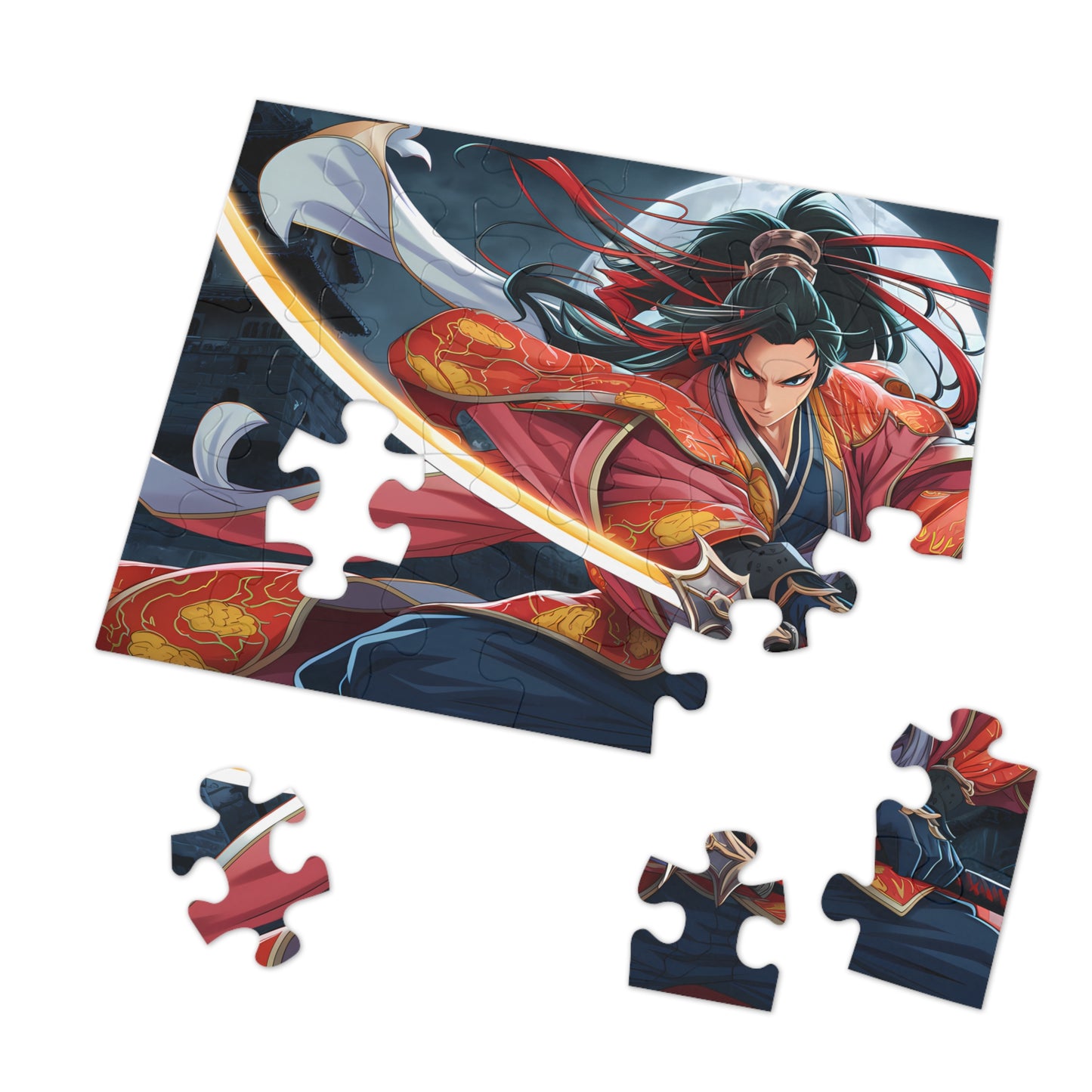 Moonlit Swordmaster - Jigsaw Puzzle (30, 110, 252, 500,1000-Piece)