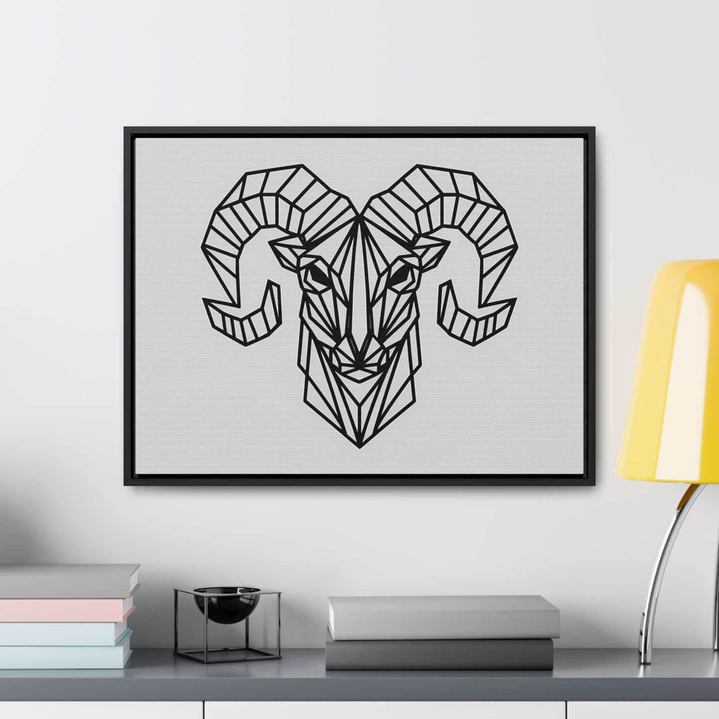 Geometric Ram's Head - Gallery Canvas Wraps, Horizontal Frame