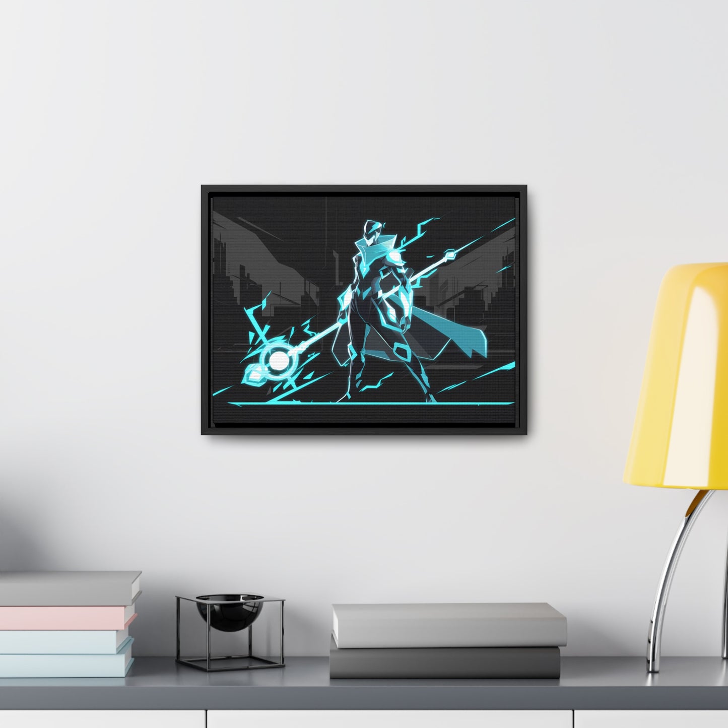 Arbiter of the Neon Void - Gallery Canvas Wraps, Horizontal Frame