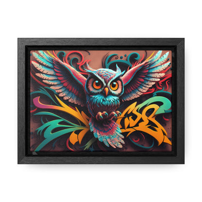 Vibrant Owl Symphony - Gallery Canvas Wraps, Horizontal Frame