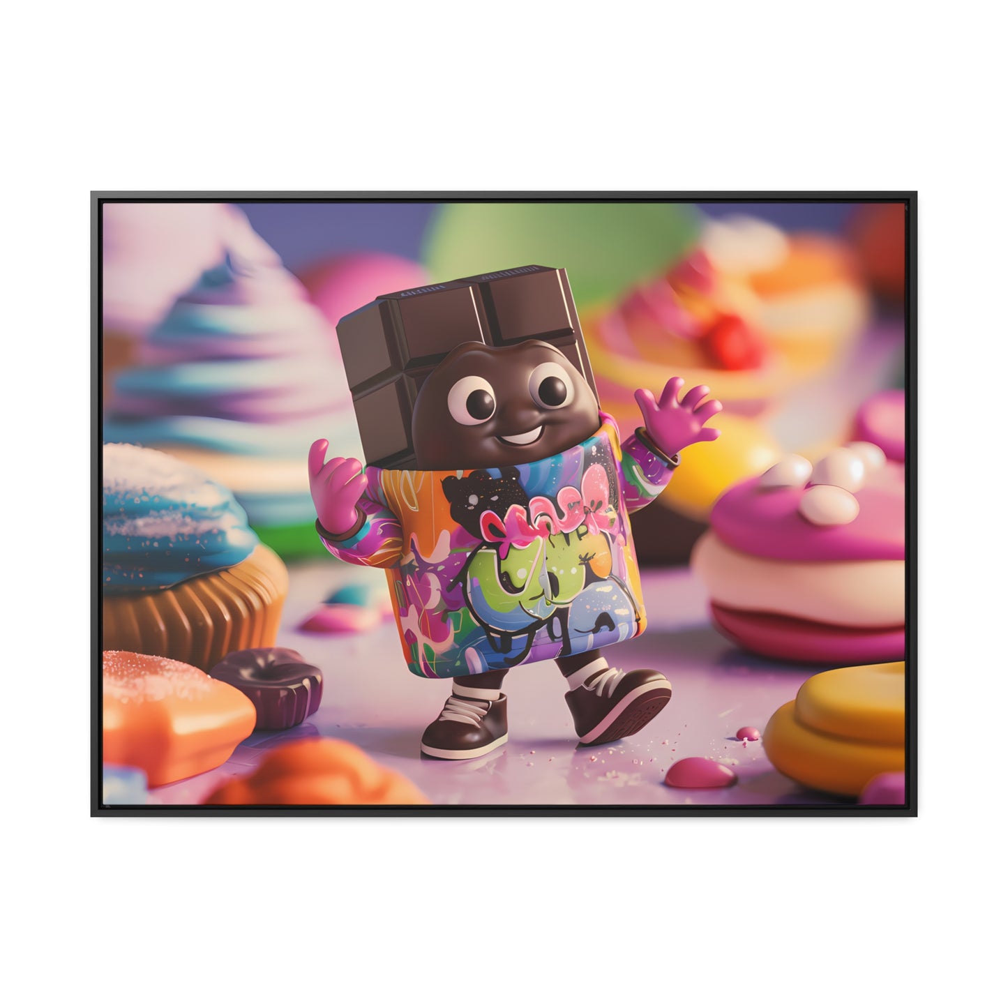 "Choco-Buddy's Sweet Adventure" - Gallery Canvas Wraps, Horizontal Frame