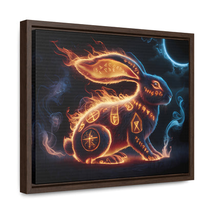 Runic Flame Rabbit - Gallery Canvas Wraps, Horizontal Frame