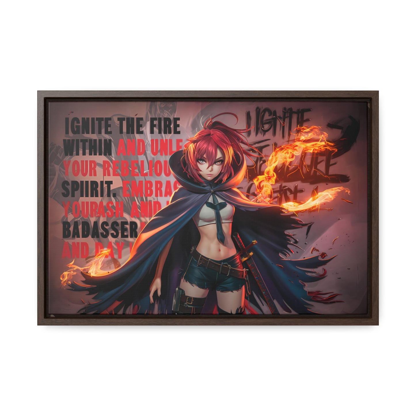 Rebel Flame Warrior - Gallery Canvas Wraps, Horizontal Frame