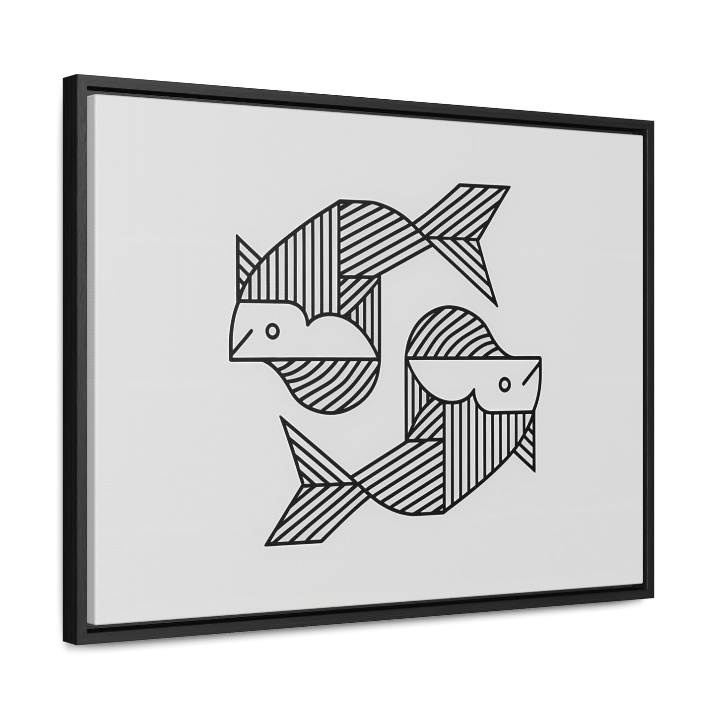 Pisces in Geometric Harmony - Gallery Canvas Wraps, Horizontal Frame