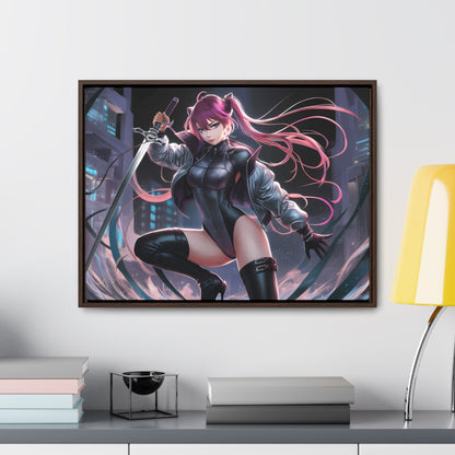 Blade of the Neon Night - Gallery Canvas Wraps, Horizontal Frame