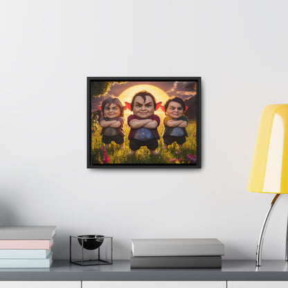 The Mischievous Trio at Sunset - Gallery Canvas Wraps, Horizontal Frame