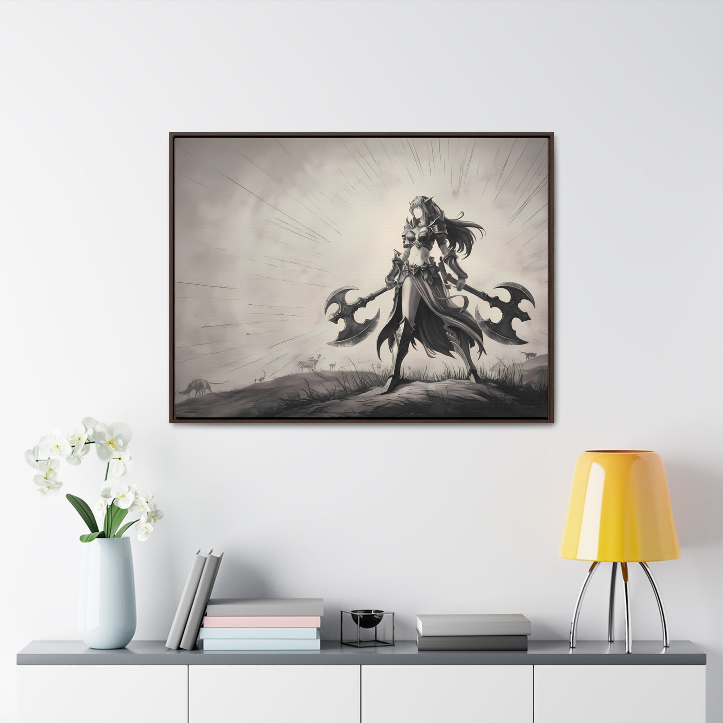 Warrior of the Twilight Plains - Gallery Canvas Wraps, Horizontal Frame