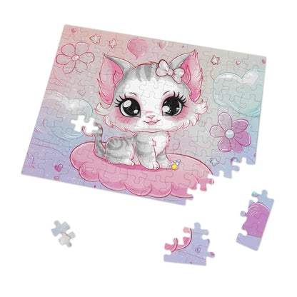 Dreamy Kitten on a Cloud - Jigsaw Puzzle (30, 110, 252, 500,1000-Piece)