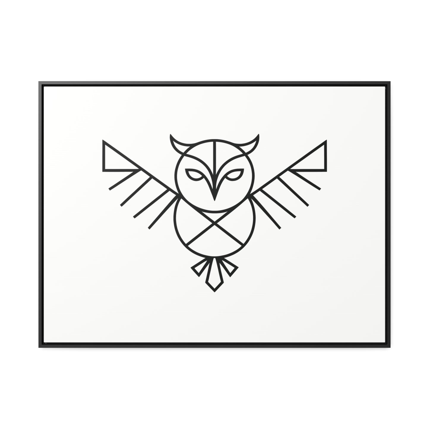 Geometric Owl Symbol - Gallery Canvas Wraps, Horizontal Frame