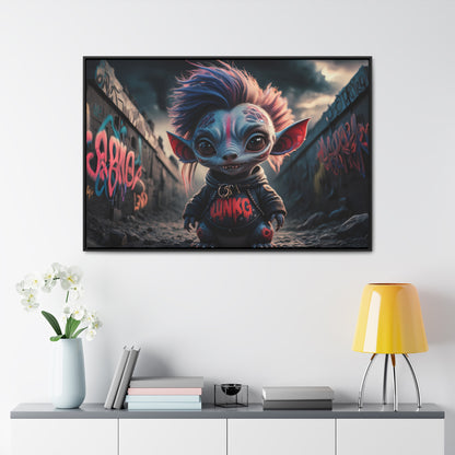 Rebel Gremlin in the Neon Alley - Gallery Canvas Wraps, Horizontal Frame