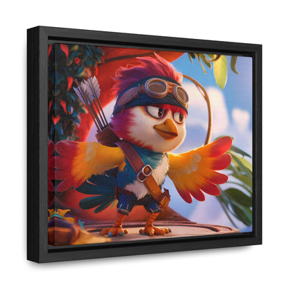 "Feathered Adventurer: The Brave Bird Archer" - Gallery Canvas Wraps, Horizontal Frame