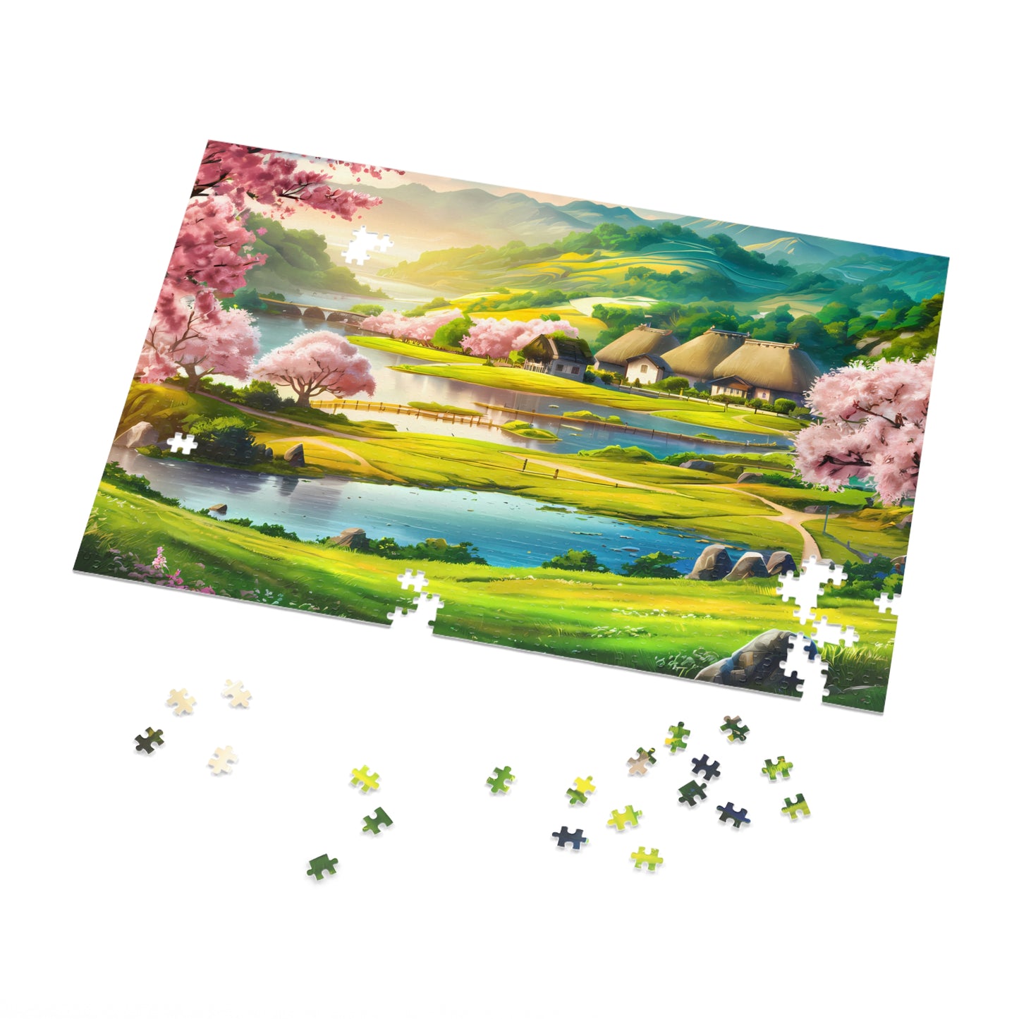 Tranquil Spring Village - Jigsaw Puzzle (30, 110, 252, 500,1000-Piece)