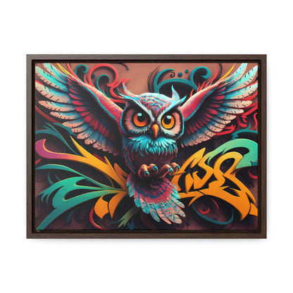 Vibrant Owl Symphony - Gallery Canvas Wraps, Horizontal Frame