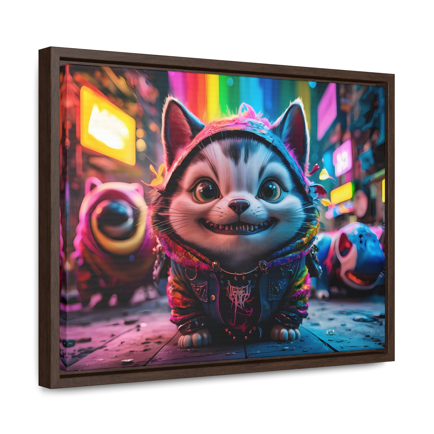 Cyberpunk Alley Cat Adventures - Gallery Canvas Wraps, Horizontal Frame