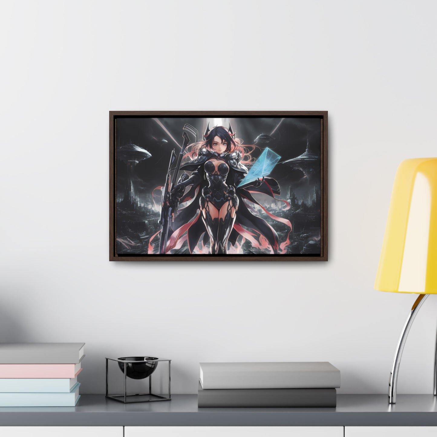 The Sentinel of Neon Skies - Gallery Canvas Wraps, Horizontal Frame