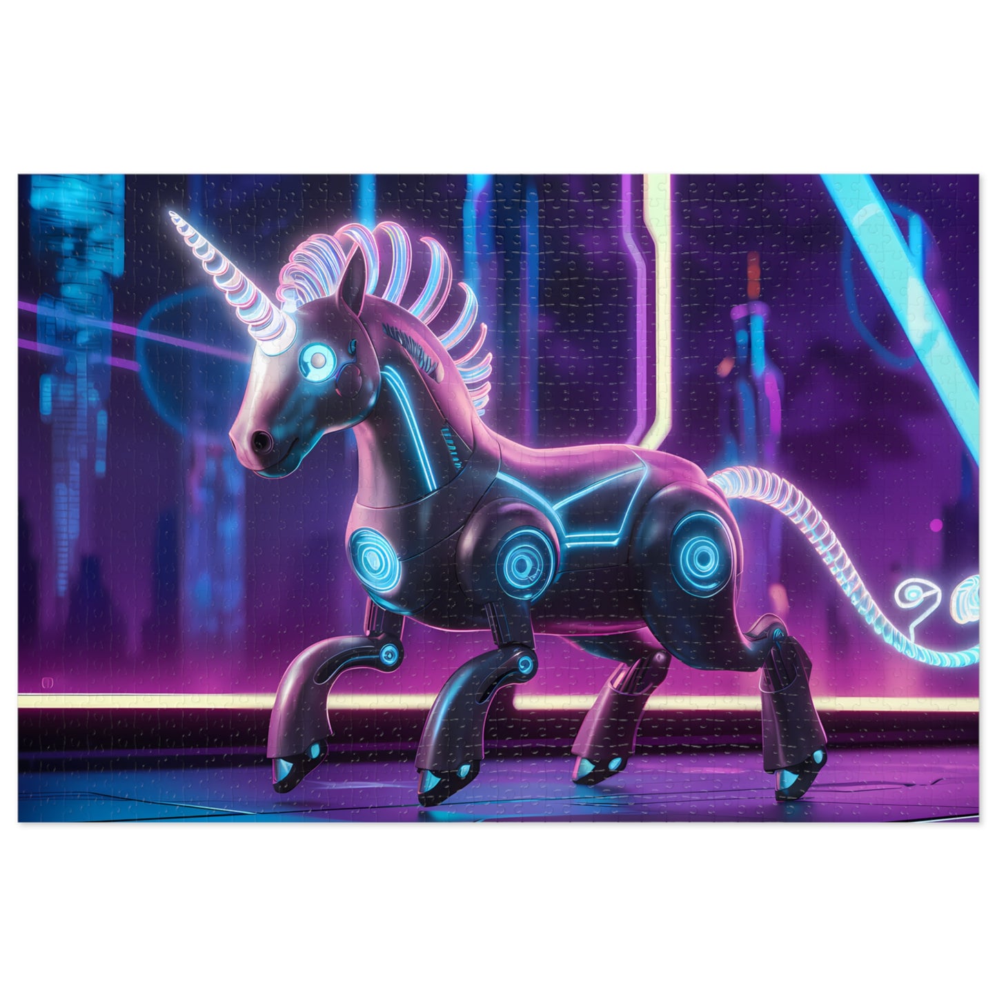 Neon Cyber Unicorn - Jigsaw Puzzle (30, 110, 252, 500,1000-Piece)