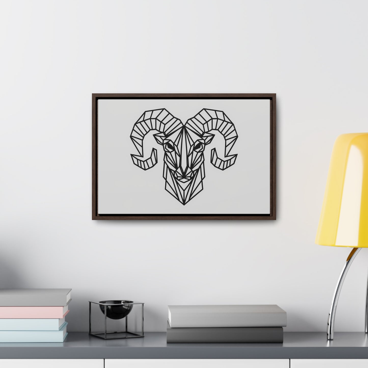 Geometric Ram's Head - Gallery Canvas Wraps, Horizontal Frame