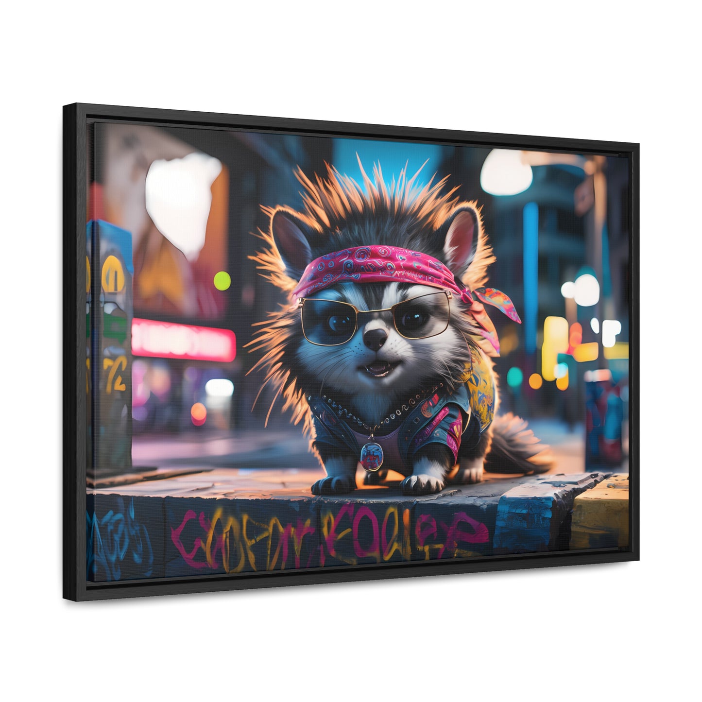 Rebel Pup on the Streets - Gallery Canvas Wraps, Horizontal Frame