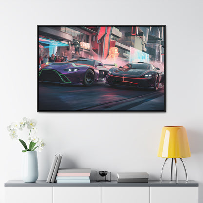 Neon Drift Showdown - Gallery Canvas Wraps, Horizontal Frame